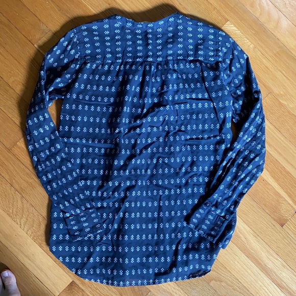 Navy Blue Cotton Blouse - Picture 8 of 9